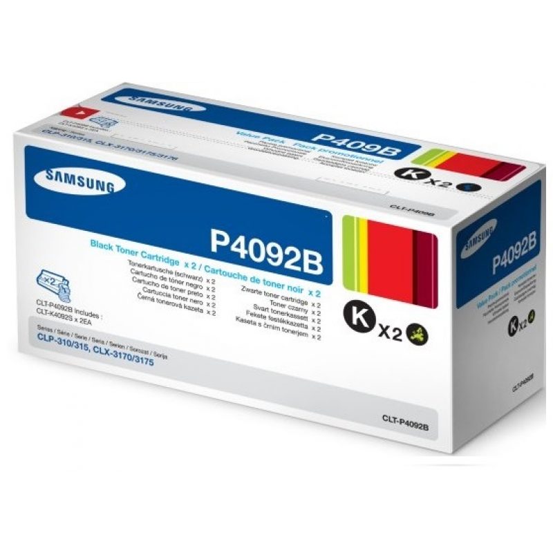 Toner Samsung CLT-P4092B Dual Pack Black 3K Pgs (CLT-P4092B)