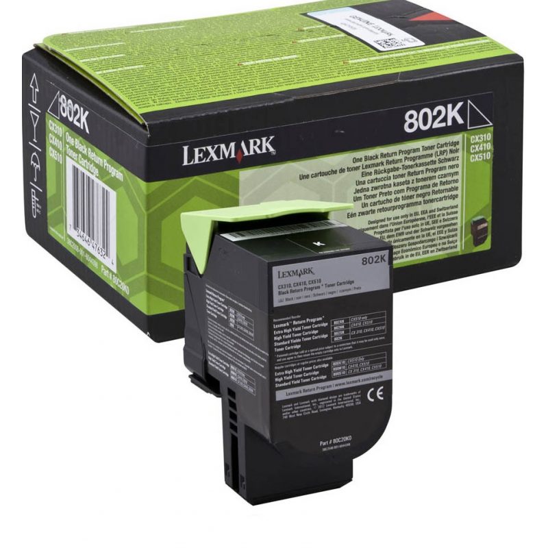 Toner Lexmark 8020K Black 1K Pgs (80C20K0)