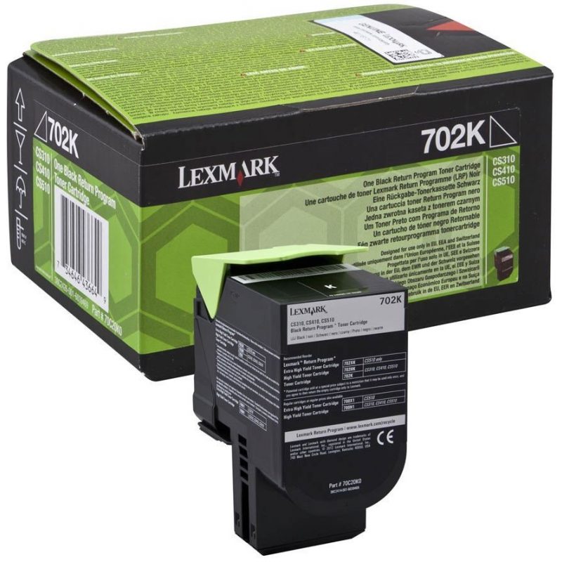 Toner Lexmark 702K Black 1K Pgs (70C20K0)