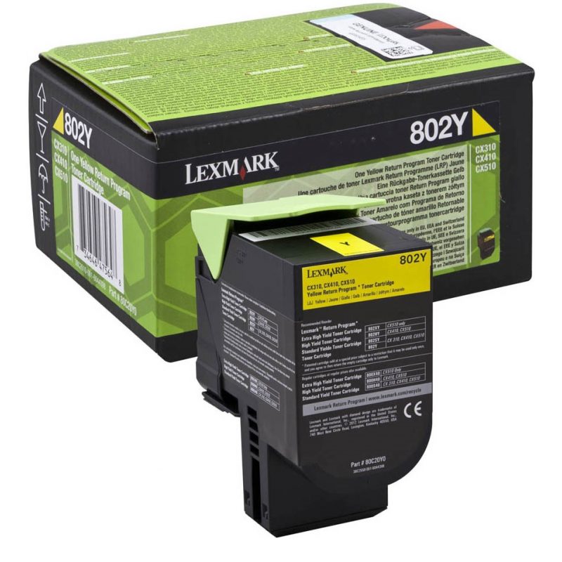 Toner Lexmark 8020Y Yellow 1K Pgs (80C20Y0)