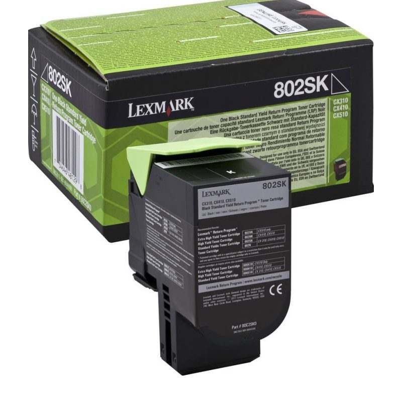 Toner Lexmark 802SK Black 2.5K Pgs (80C2SK0)