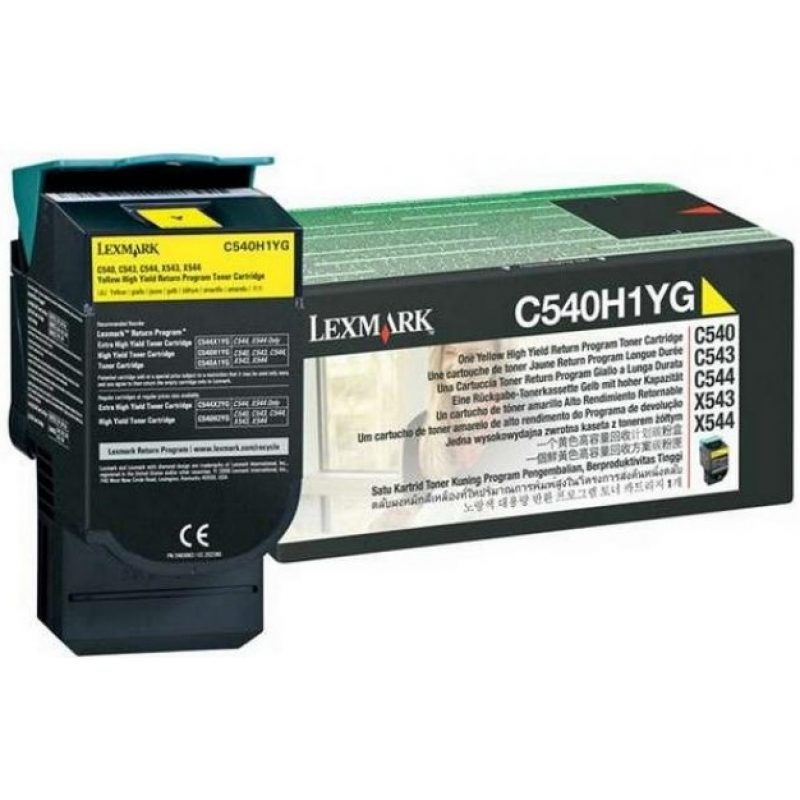 Toner Lexmark C540H1YG Yellow 2K Pgs (C540H1Y)